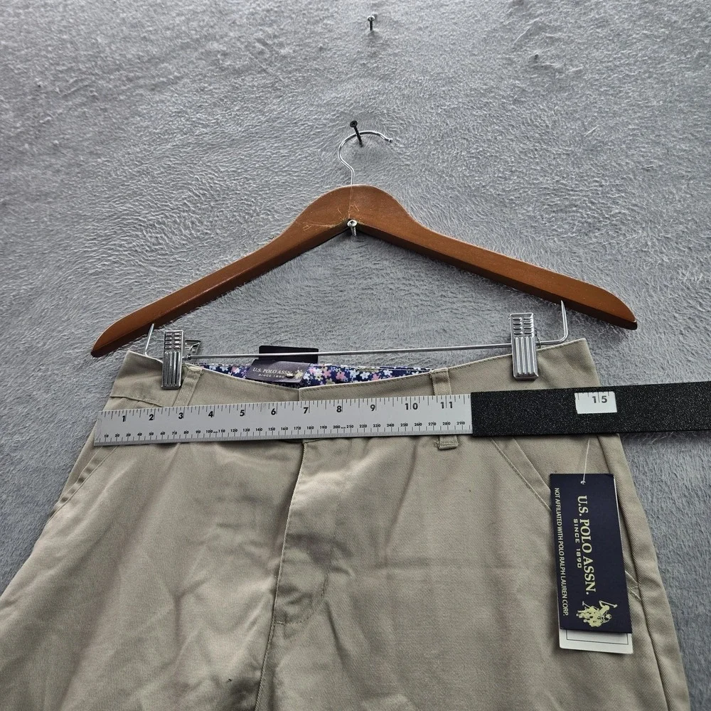 U.S. POLO ASSN. Women Pants 18 Beige Chino Button Skinny 30